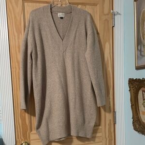 V Neck Long Sweater/sweater dress